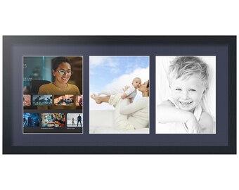 ArtToFrames Collage Picture Frame with 3 - 8.5x11  inch Openings, Framed in Black, 60+ Mat Color Options, Comes with Plexi Glass (28-3926)