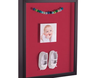 Black and red shadow box - Custom size shadowbox - Gothic shadow box keepsake