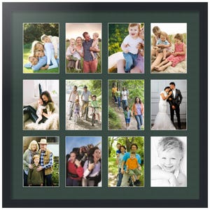 5x7 Collage Picture Frame, Multi-Opening Wall Frame for Family Photos, Black Multi-Photo Display with Plexiglass