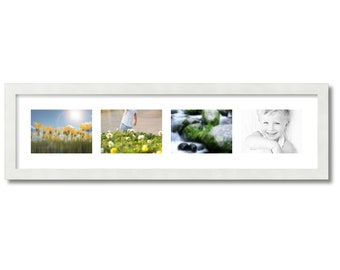 Collage Picture Frame With 4 Photos 5x7  inch Openings, White Collage Frame, 60+ Mat Color Options, Plexi Glass Frame,ArtToFrames (170-3966)