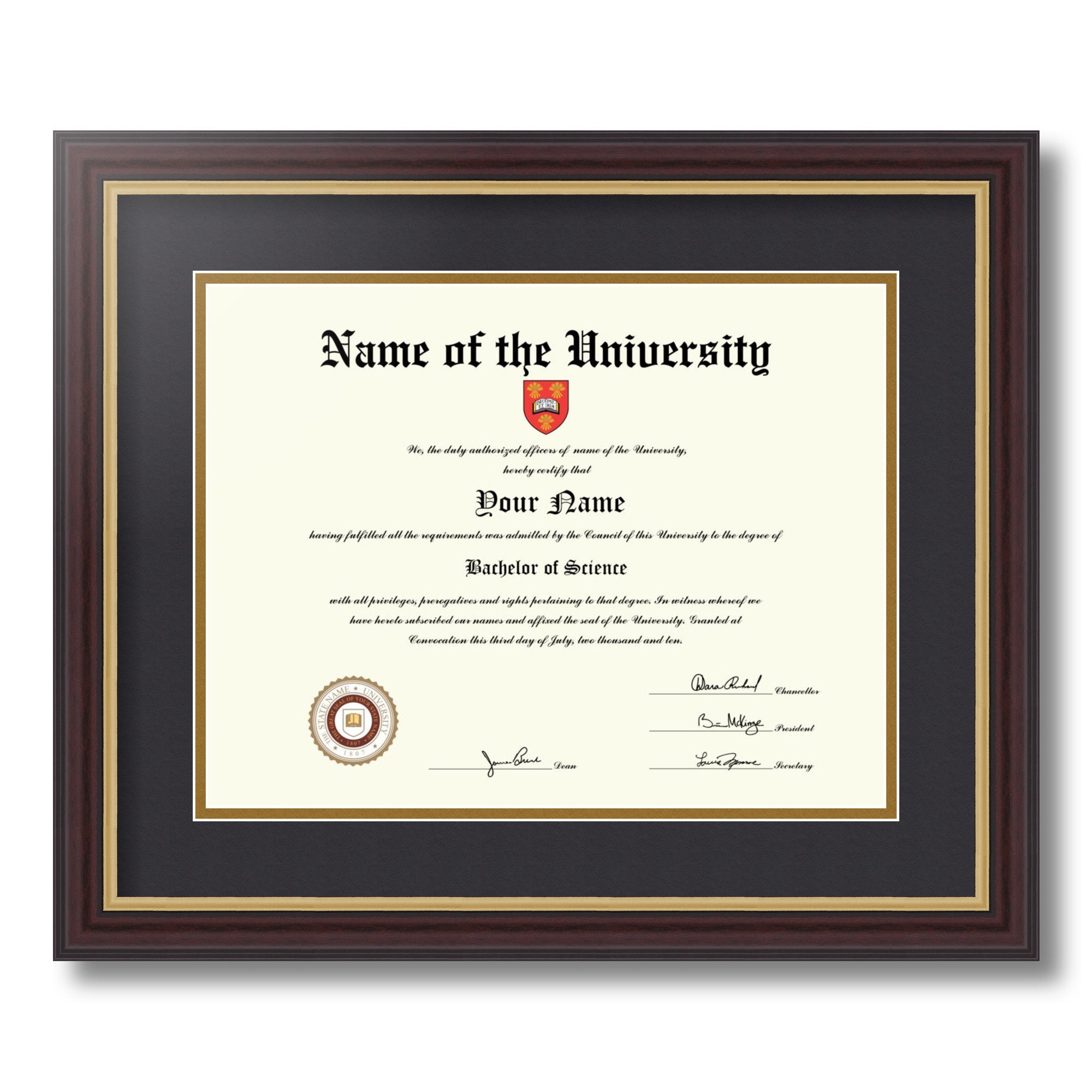 Diploma Frame, 10x13 Frame, Wood College Frame, Degree Frame ...