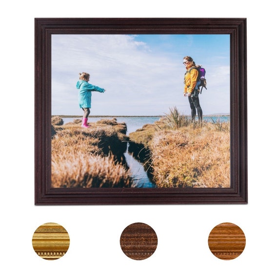 ArtToFrames 12x16 Custom Picture Frame – 1" Wide Blue Wood, Traditional Wall-Mounted
