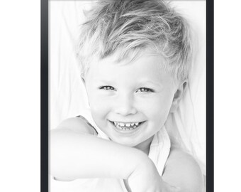 ArtToFrames 26x34 inch Modern Black Picture Frame, 1.25" wide ,Made of MDF, with Plexi Glass and Wire Hanger