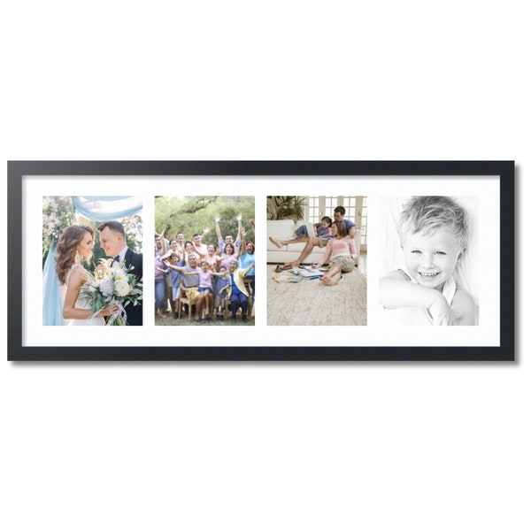 ArtToFrames Collage Picture Frame with 4 - 8.5x11 " Openings, Framed in Black, Over 60 Mat Color Options, Comes with Plexi Glass (891-3926)