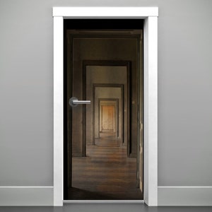 3D Doorway Wall Decal, Bubble Free Door Vinyl Mural, Dorm Door Wrap Decal, Door Wrap, Dorm Door Mural, Peel And Stick Door Vinyl, Dorm Gift