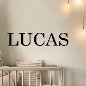 Letrero personalizado con nombre de bebé: decoración de pared de madera personalizada para habitación infantil de niños y niñas, letras de madera para habitación infantil, arte con nombre de bebé