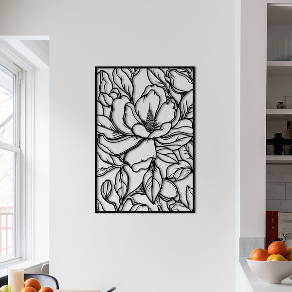 Magnolia Tree Wall Decor, Magnolia Wall Art, Floral Wall Decoration, Magnolia Branch, Aesthetic Interior, Minimal Flowers, Housewarming Gift