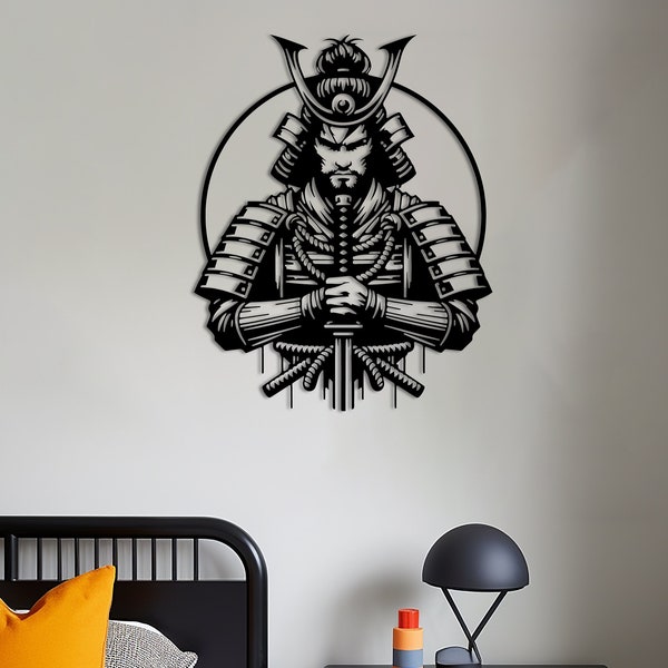 Samurai Wall Art, Game Room Decor, Warrior Wall Art, Japanese Samurai Wooden Art, Ninja Warrior Artwork, Ronin Wall Hangings, Gift For Him
