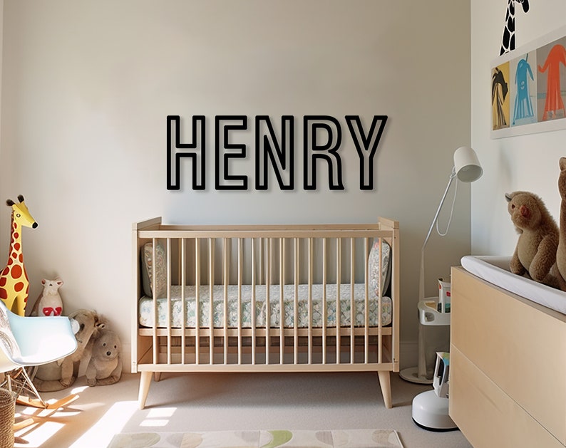 Custom Baby Name Sign – Personalized Wooden Nursery Wall Decor for Boys ...