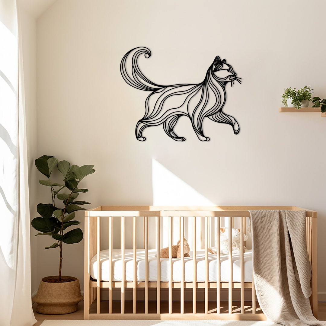 Cat Wood Wall Art Minimal Cat Wall Decor Modern Line Art Cat Home cat-wood-wall-art-minimal-cat-wall-decor-modern-line-art-cat-home