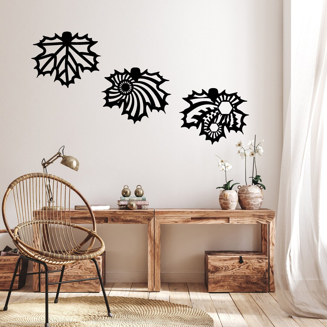 3 Set Leaf Wall Art Nice Wall Decor Plant Wall Art Artwork Etsy