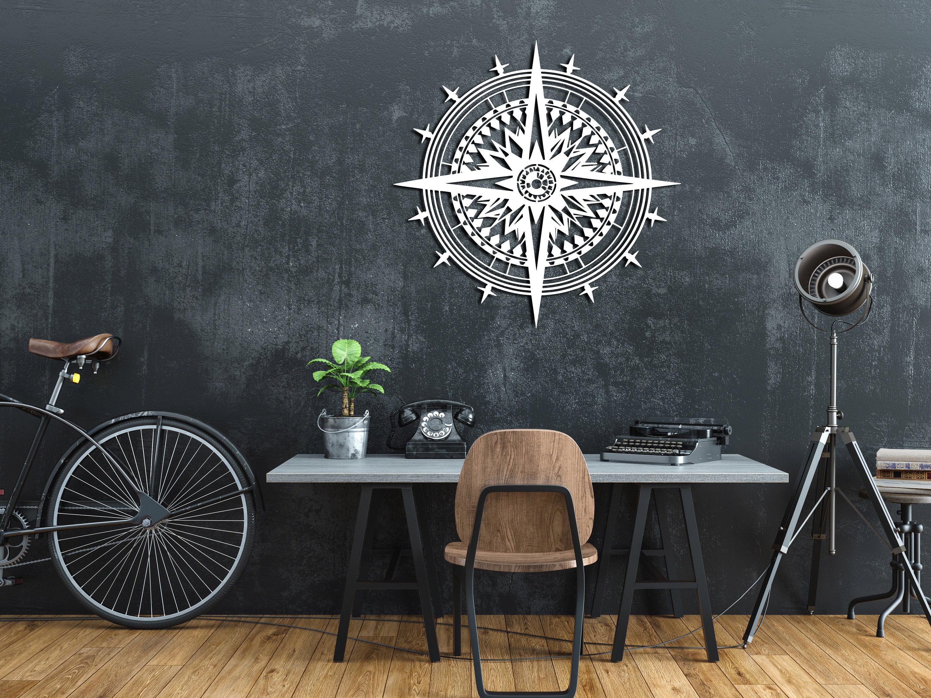 Compass Wall Sample Compass Wall Decor, Large Wall Art, Lux Modern Living Room Decor ...