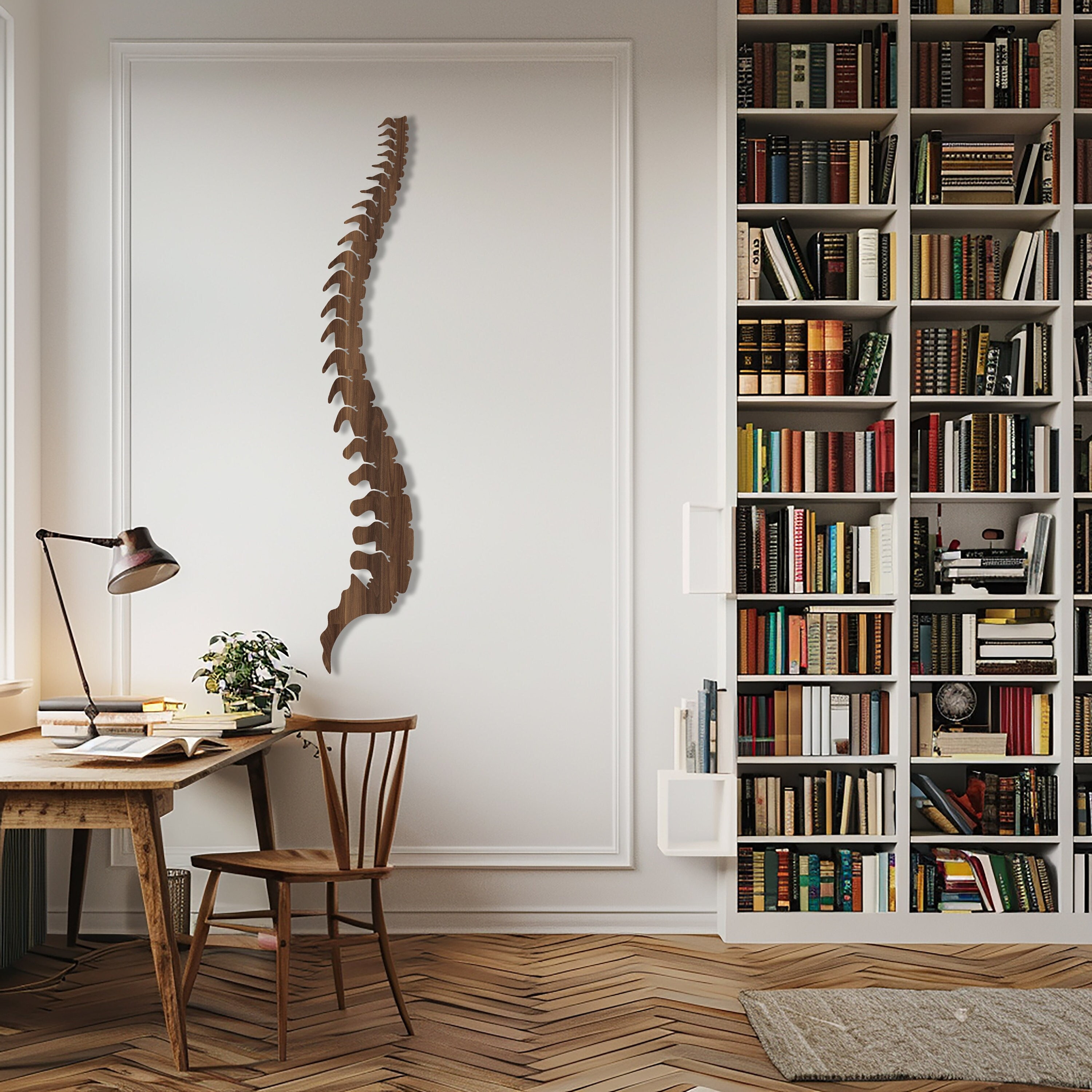 Spine Wall Decor, Spiral Cord Wood Art, Human Spine Office Wall Art, Orthopedic Decor, Medical Anatomy Design, Back Bone, Geometric Skeleton