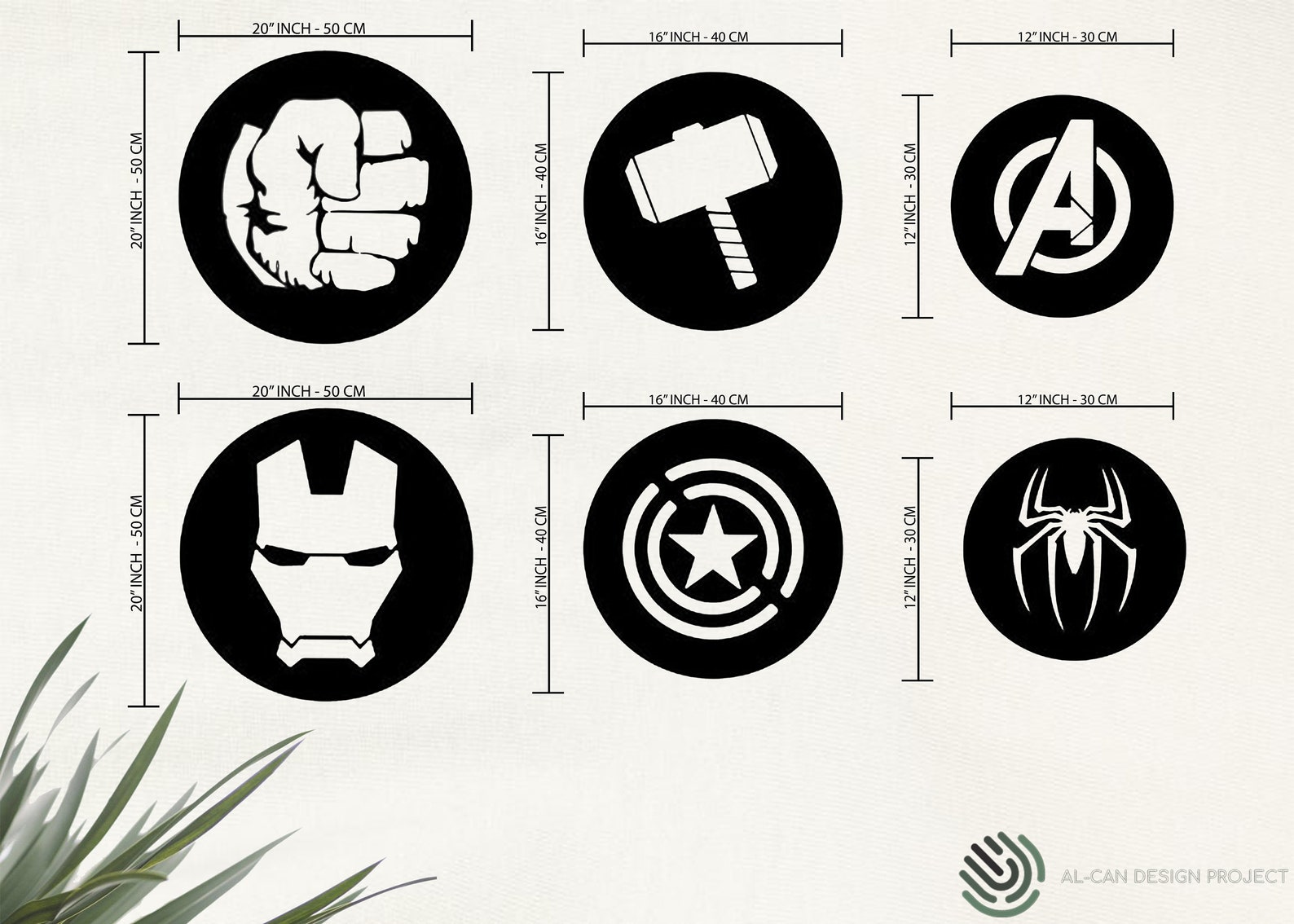 Avengers Wall Art Set of 6 Iron Man Spiderman Hulk Thor Etsy