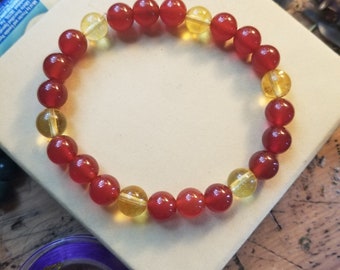 Carnelian & Citrine Bracelet