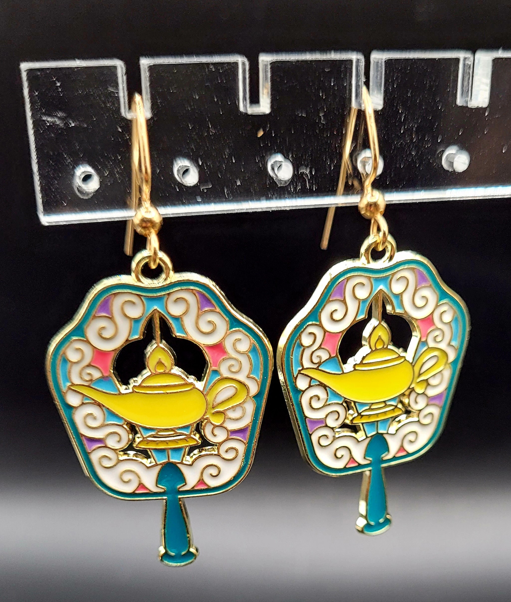 Genie store lamp earrings