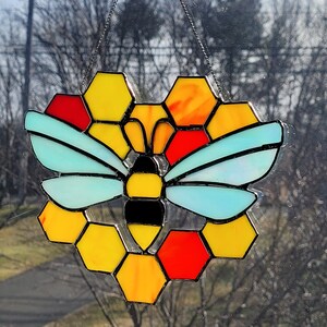Abeja en el atrapsol de nido de abeja