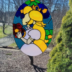 Stained Glass Castle Window Video Game Sun Catcher
