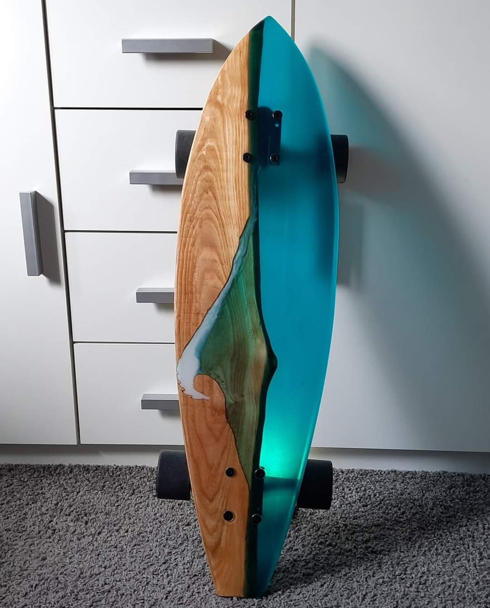 Longboard Made by Hand. Combination of Solid Wood and Epoxy Etsy