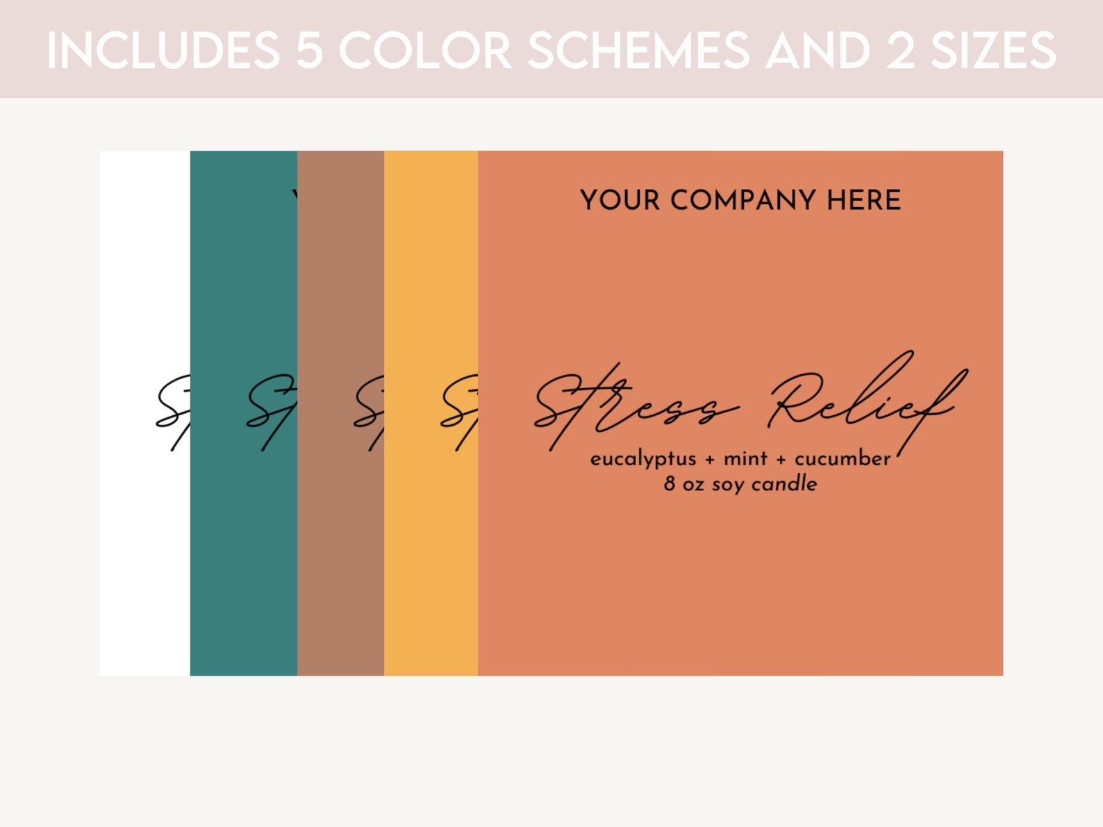 Editable Candle Label Template, Canva Template, Candle Small Business