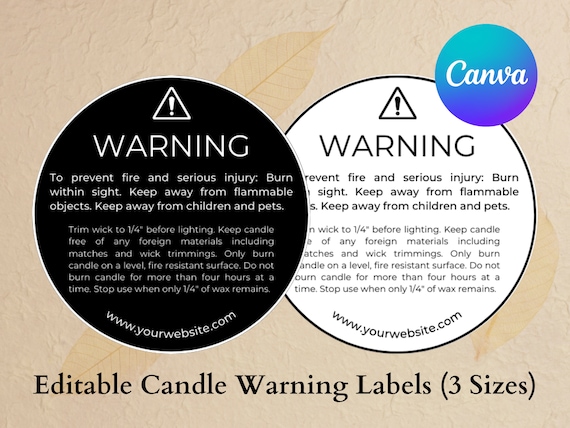 Modern Candle Warning Label - Do candle warning labels have to be