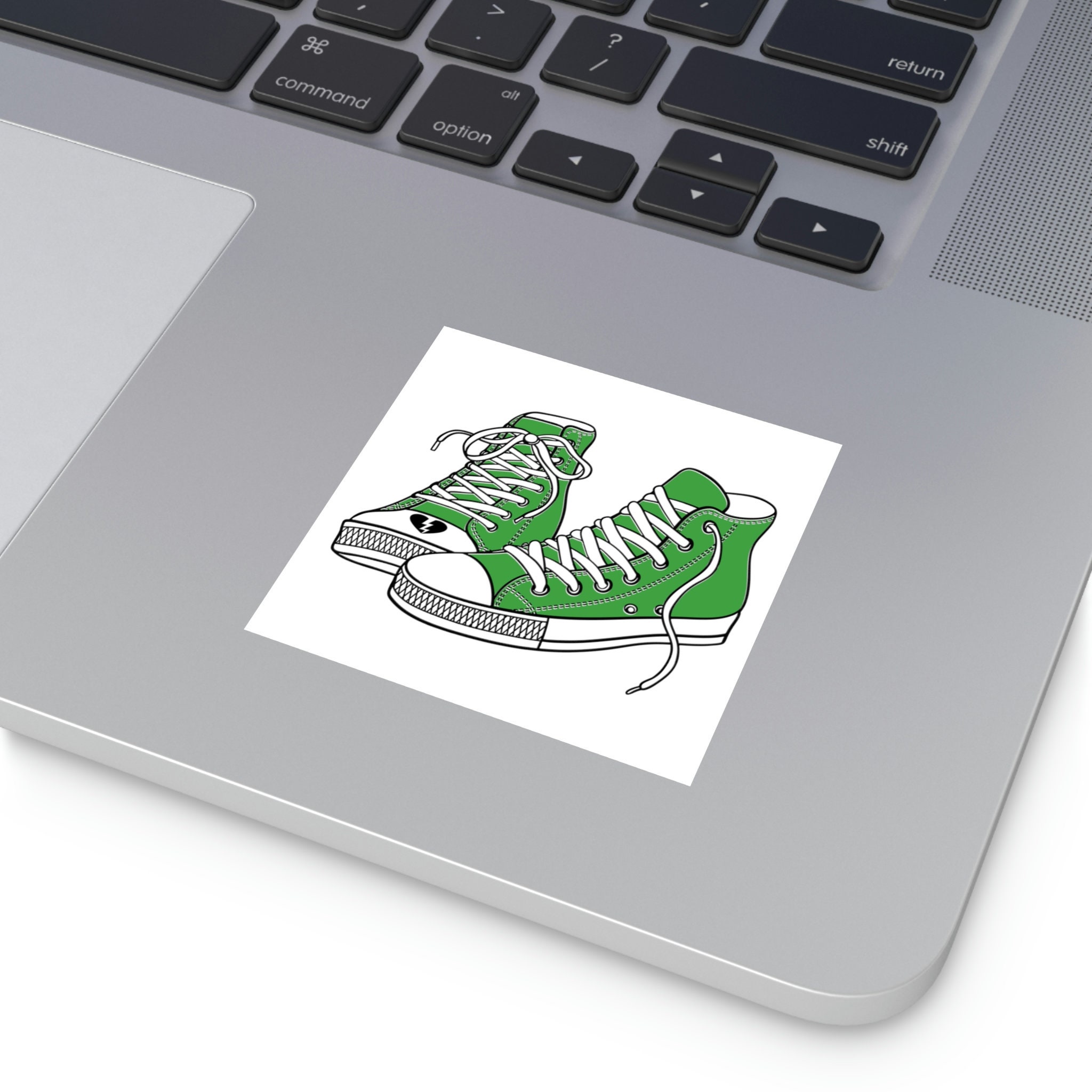 Uvalde Sticker, Green Converse Sticker, Square Stickers, Indoor Outdoor