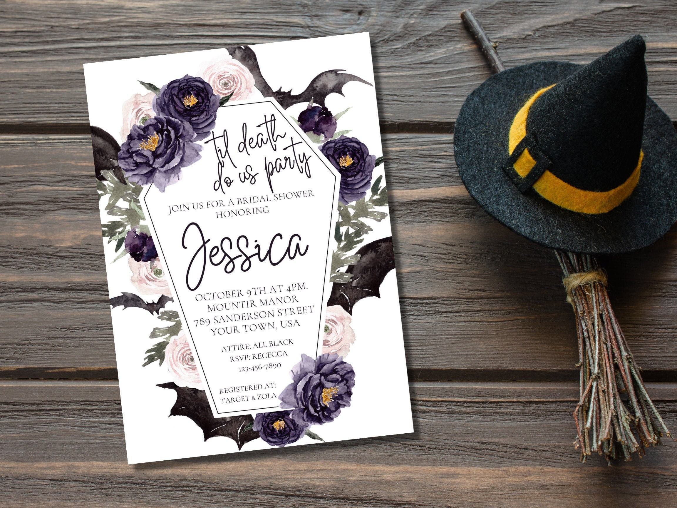 Editable Halloween Bridal Shower Invitation Digital Download Etsy