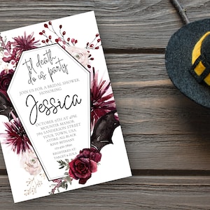 Editable Halloween Bridal Shower or Birthday Party Invitation -Digital Download, Canva, Customizable, Create Your Own, Printable