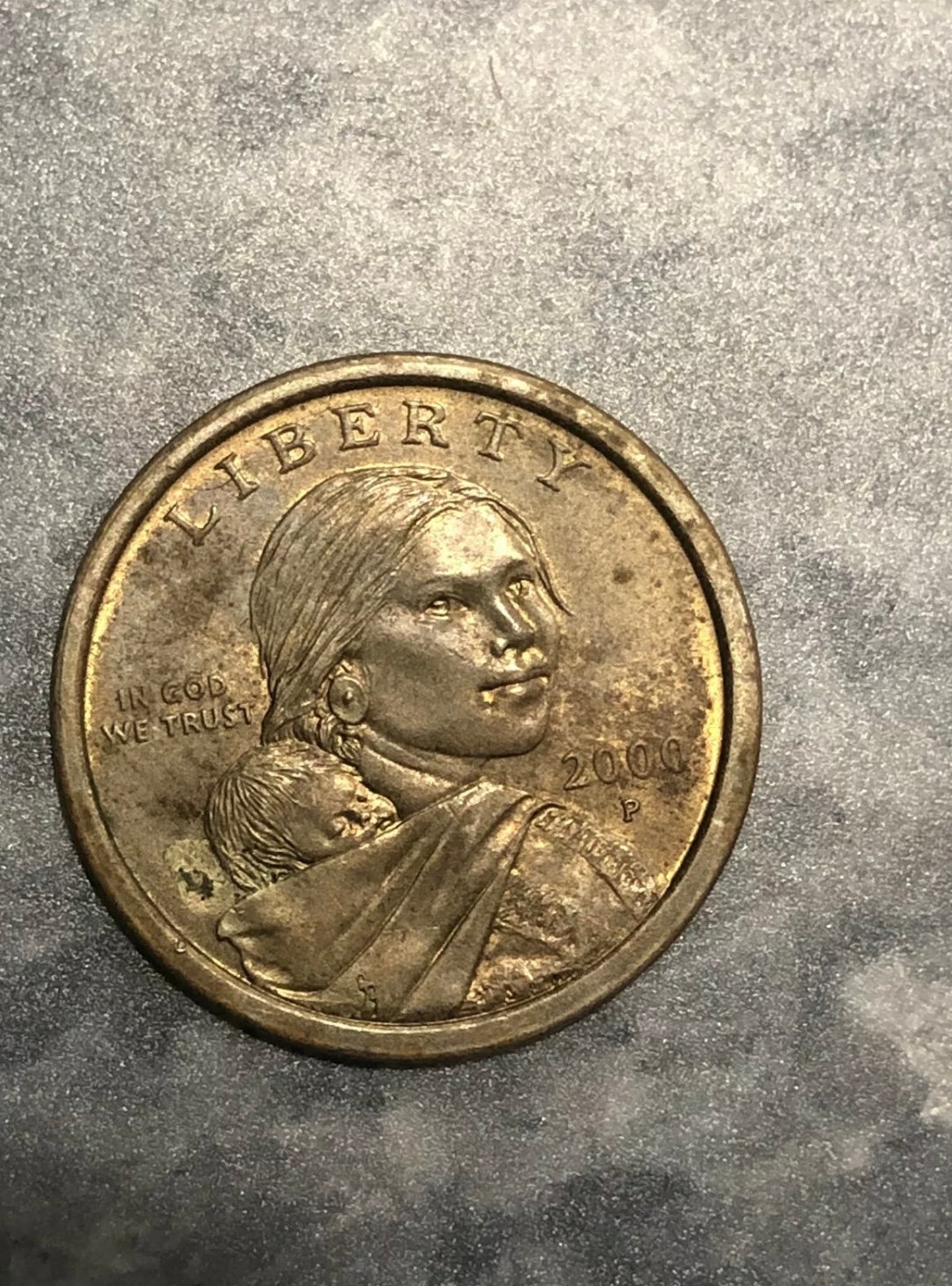 Vintage Very Rare 2000 p sacagawea gold 1 US dollar Coin | Etsy