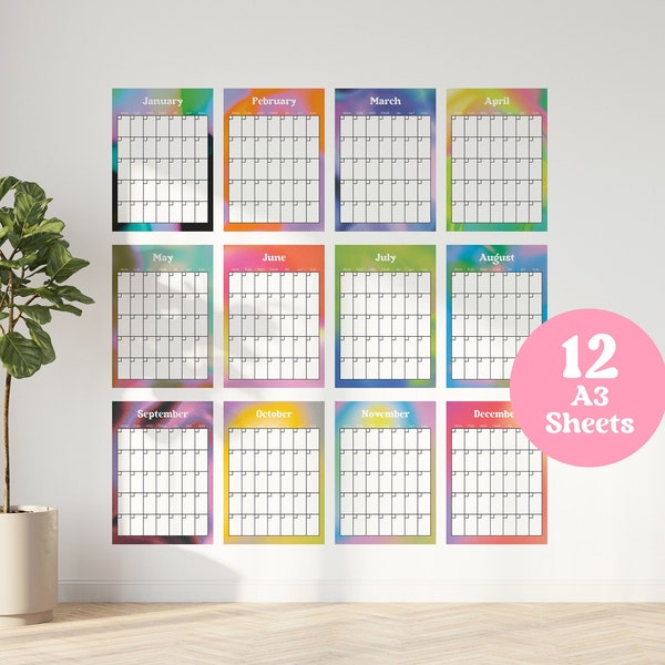 Large Undated Wall Planner Etsy UK