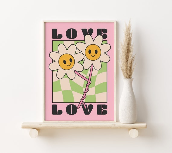Daisy Flower Cartoon Poster Print Cool Wall Art Trendy Art - Etsy Daisy Flower Cartoon Poster Print Cool Wall Art Trendy Art - Etsy