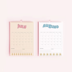 2024 Groovy Pink Calendar, 12 Month Hanging Calendar, Daily Planner, A4 Calendar, Date Organiser, Gifts for Her, Organiser image 6