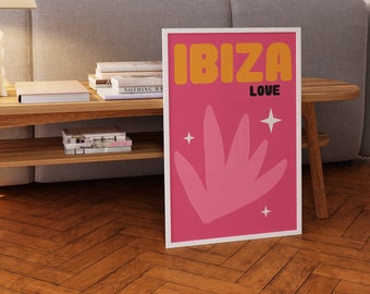 Ibiza Print, A3, A4, Colourful Art, Retro Prints, Cafe Mambo, Es Vedra, Wall Decor, WALL ART