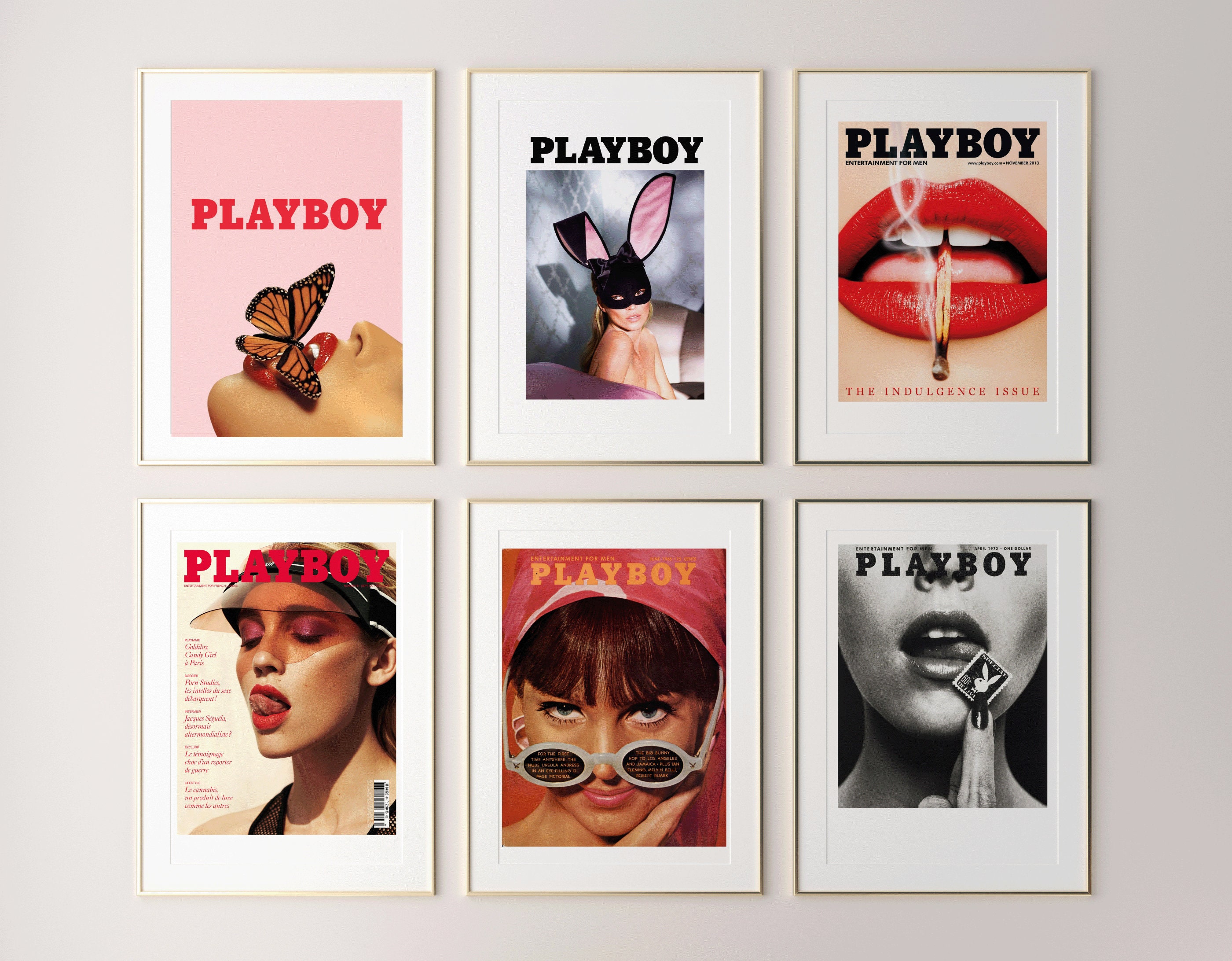 Playboy Vintage Multipack Set of 6 A3 A4 Poster Retro Etsy