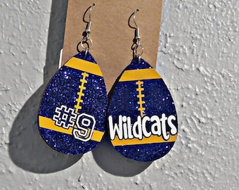 Game Day Football Earrings, Team/Mascot/School Spirit Earrings!