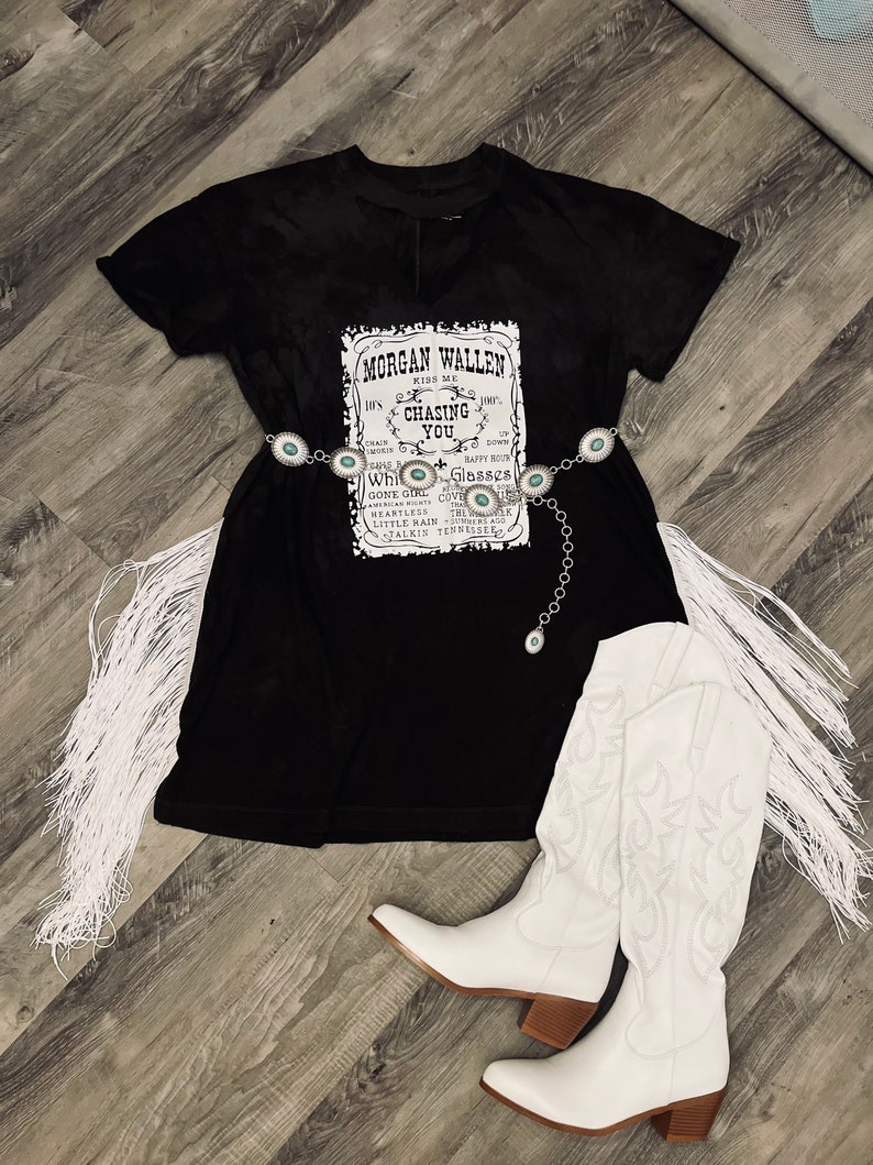 Morgan Wallen Fringe T-shirt Dress - Etsy