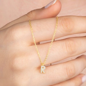Initial Necklace with Stone * Tiny Gold Silver Letter Necklace * Personalized Name Necklace * Gemstone Initial Necklace * Mother’s Gift*J011