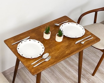 Rectangular Wooden Dining Table For 2, Kitchen Space saver furniture