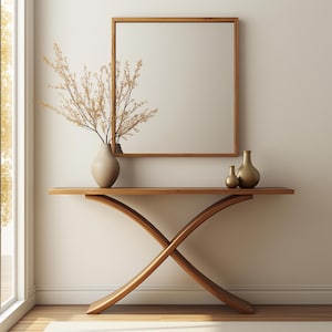 Unique entry way table, Living room console table, Solid wood sofa table, Handmade console
