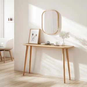 Handmade Beech Wood Console Table: Narrow Entryway Table