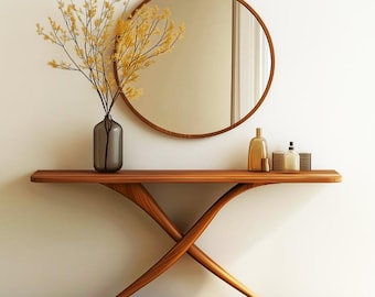 Solid Walnut Console Table, Handcrafted Entry way Table