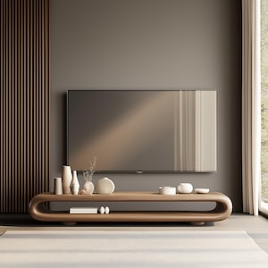 Handmade Solid Wood TV Console: Modern Media Stand
