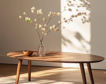 Solid Black Walnut Modern Coffee Table For Living Room Decor