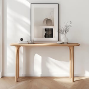 Handmade Beech Wood Console Table • Modern Entryway Accent
