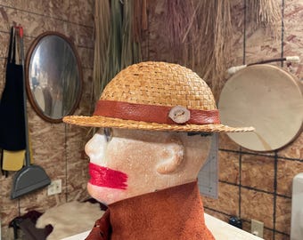 Cedar Bark Round Top Wide Brim Hat