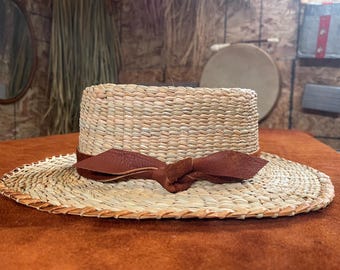Cedar Bark and twined Cattail Hat