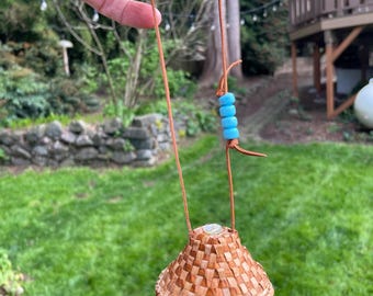Tiny Traditional Salish cedar woven hat
