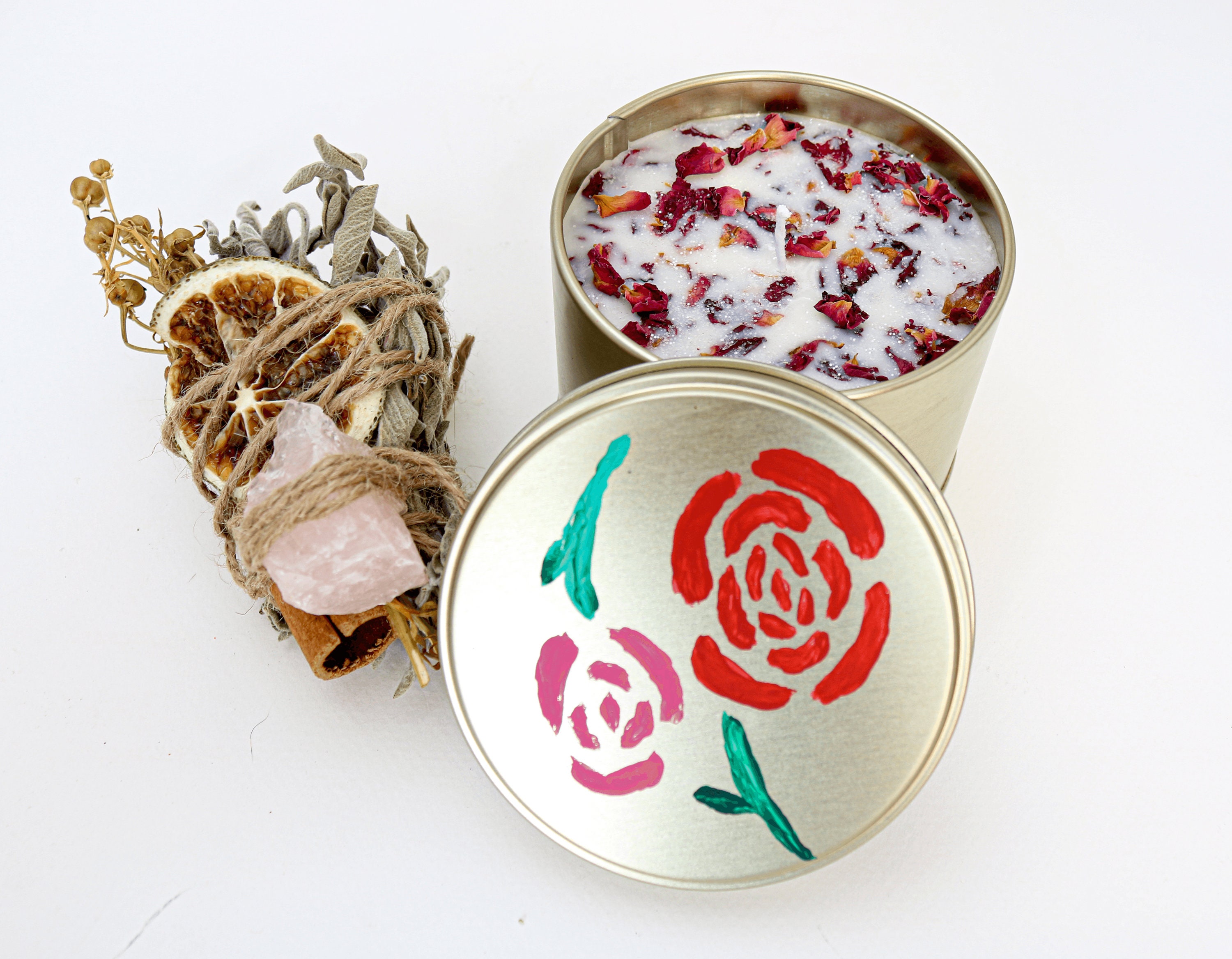 Vanilla Rose Candle Gift Set for Love Attraction with Rose Etsy