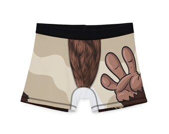 Yeti Sasquatch Funny Cartoon Fur Men's Boxers (AOP)