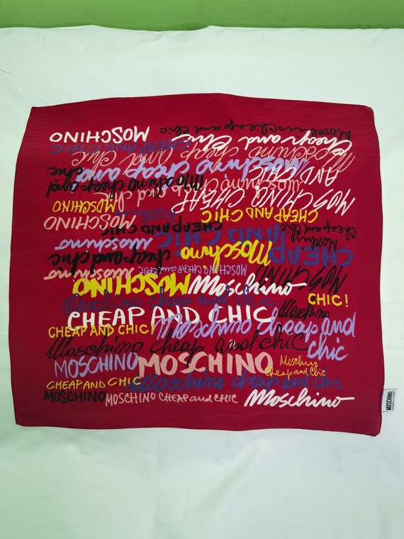 Moschino Cheap and Chic Handkerchief Red Monogram Vintage Etsy